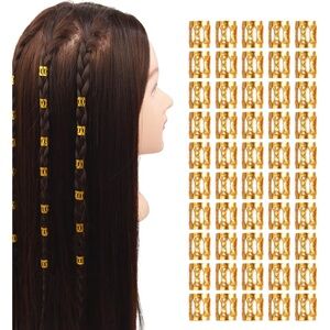 50-Pack Gold Braid Cuffs | Hair Jewelry for Braids, Locs + Twists | Adjustable G